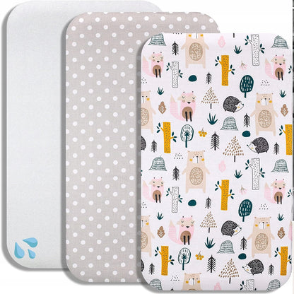LOVELY HIPPO cearșaf cu elastic x2 + saltea impermeabilă Next2Me 83X50