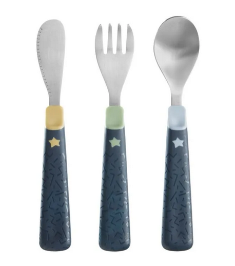 TOMMEE TIPPEE Big Kids oceľový príbor lyžica vidlička nôž 16 cm 12 m+