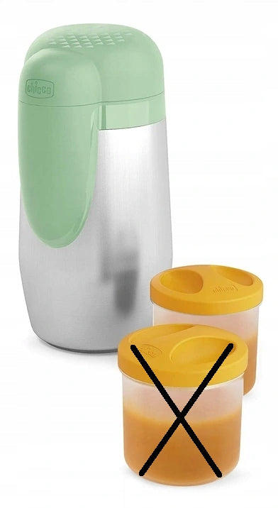 CHICCO termos ze stali + 2 pojemniki 5h