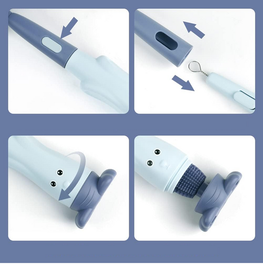 VICLOON 3în1 perii din silicon pentru curățarea sticlelor, tetinelor și paielor 28cm