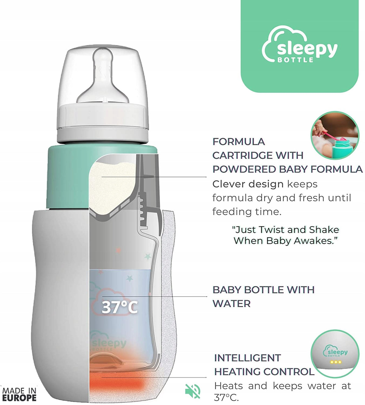 SLEEPY BOTTLE zestaw startowy podgrzewacz z butel1
