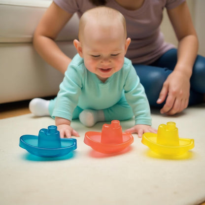 PLAYGRO Bright Baby Boats jucării de baie 3 bărci 11 cm
