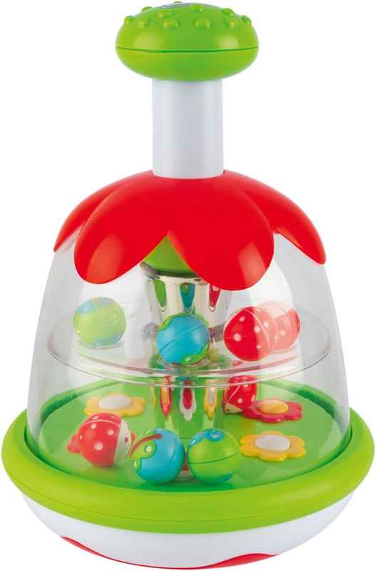 CHICCO Rainbow Spinner bączek z motywem łąki 16 x 22 cm 6 m+