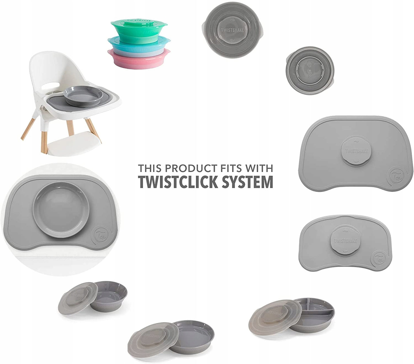 TWISTSHAKE mata CLICK MAT MINI z talerzykiem 6msc+
