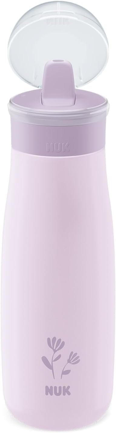 NUK Mini-Me Flip biberon din oțel cu pai și muștiuc 500 ml 12 m+