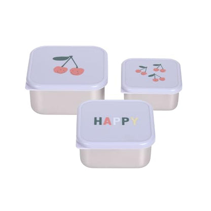 Lässig Happy Fruits recipiente din oțel pentru gustări 3 buc.