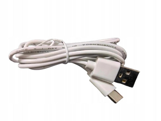 YUNSHENGDA kabel USB typ C długość 1,5 m standardowy czas ładowania. Biały kabel USB-C do ładowania, stan powystawowy.
