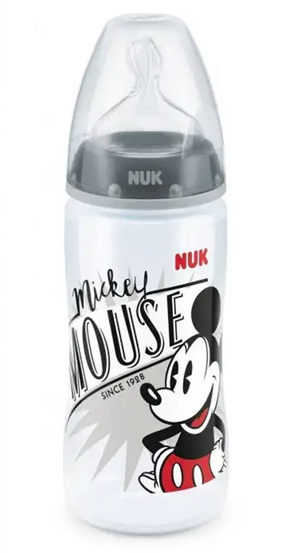 NUK First Choice+ Mickey Mouse sticlă 300 ml 6-18 luni tetină M