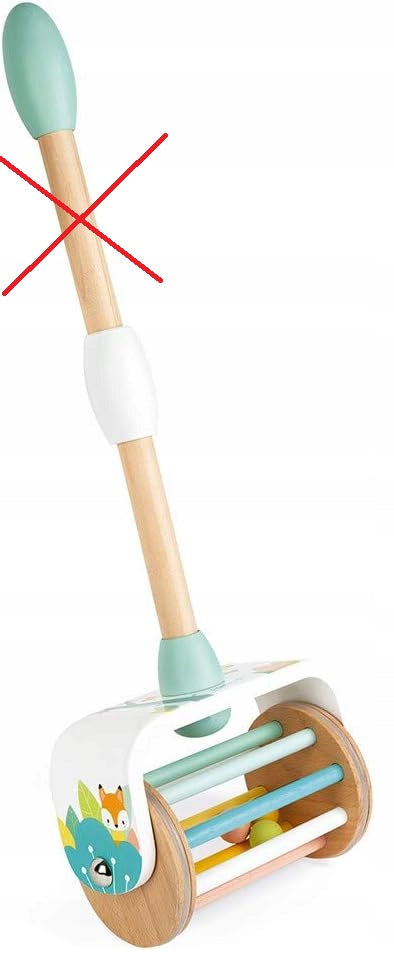 JANOD Pure premergător din lemn cu jucărie zornăitoare, 30 cm