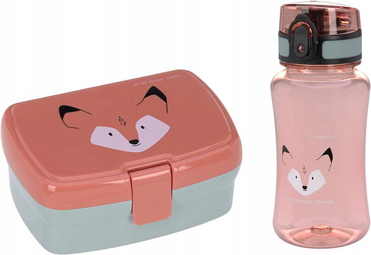 LASSIGbreakfast bag and bottle setred with fox motifDishwasher safe.Not recommended for heating in the