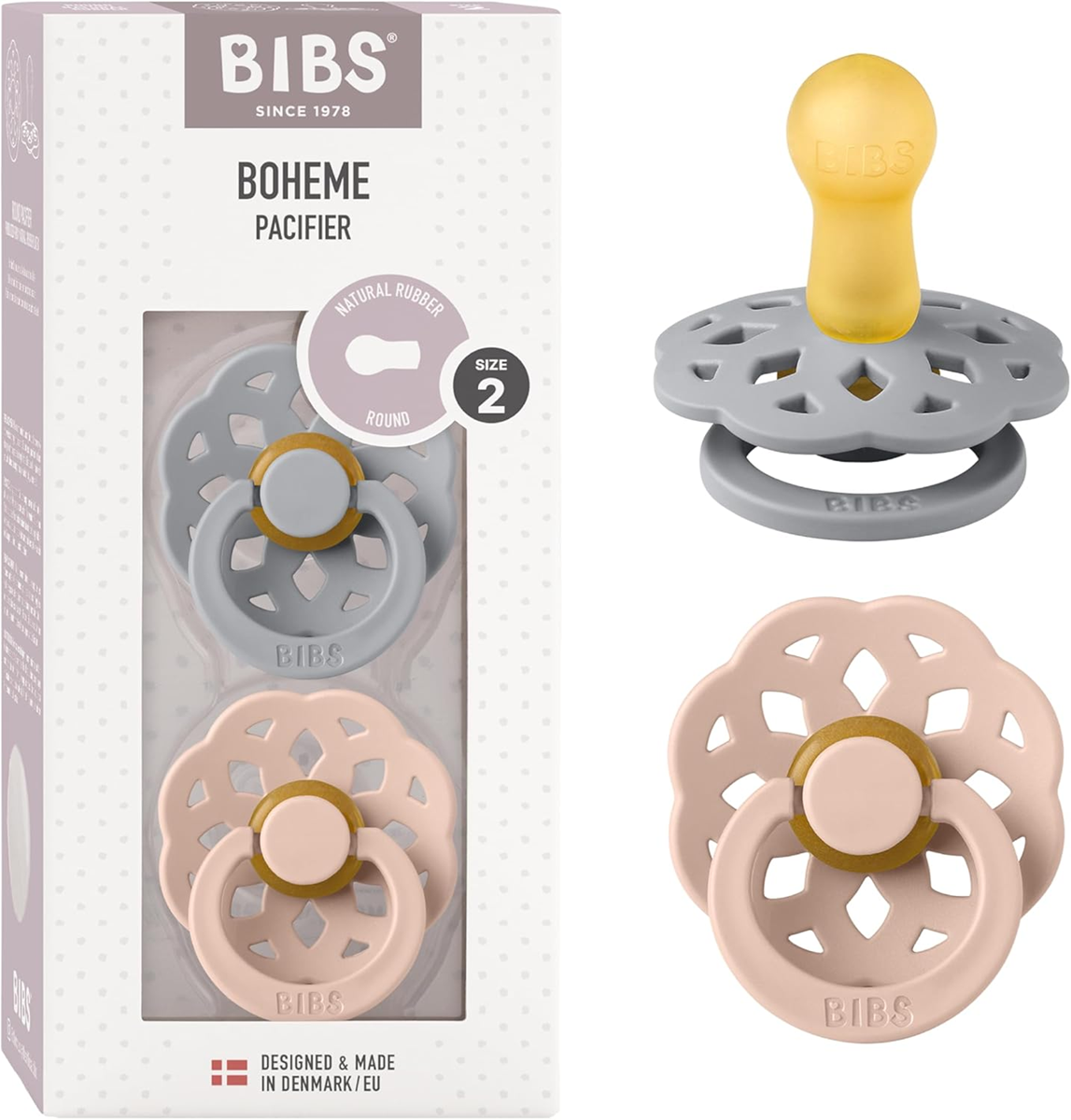 BIBS BOHEME smoczki uspokajające 2pack 6msc+