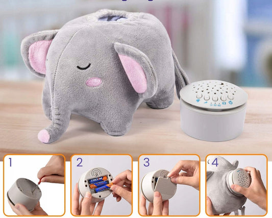 MOMCOZY jucărie de pluș proiector de stele 15 melodii și sunete 13x19 cm LEU