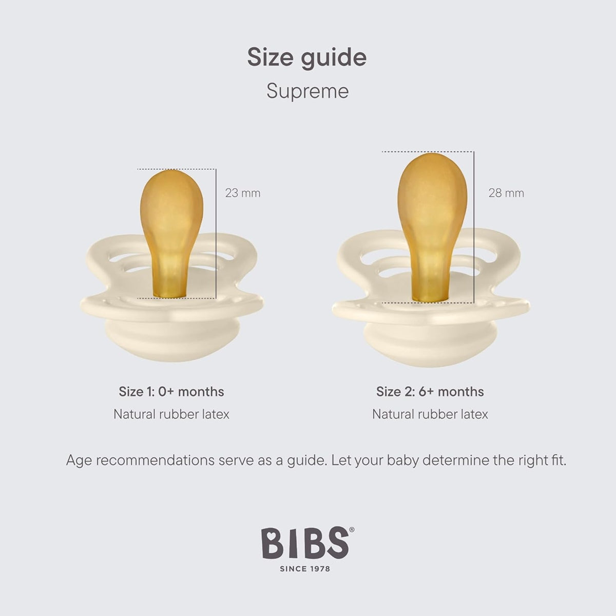 BIBS SUPREME smoczki uspokajające kauczuk 0-6msc SYMETRYCZNE