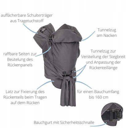 HOPPEDIZ hop-tye buckle nosidełko ergonomiczne 0-30 msc