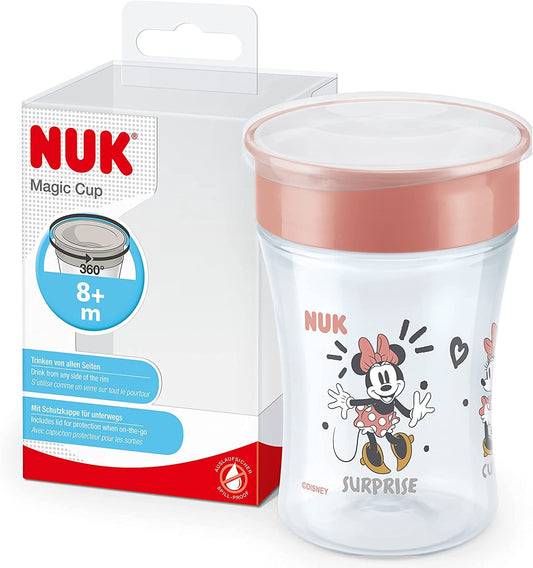 NUK Magic Cup KUBEK NIEKAPEK ustnik 360° 230 ml z pokrywką, kubek dla dzieci 8m+