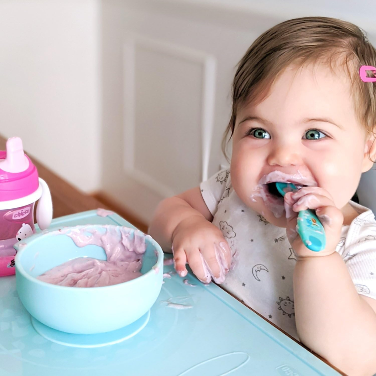 CHICCO Easy Start set silicon bol linguriță bavetă