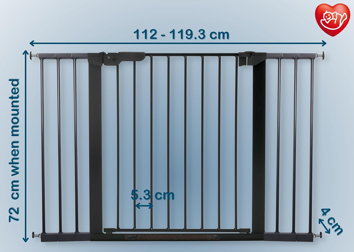 BABY DAN PREMIERE poartă de siguranță pentru scări, montaj fără găurire, 112-119,3