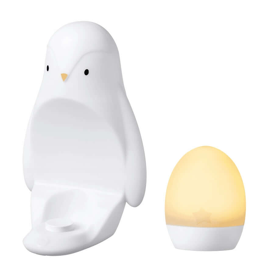 TOMMEE TIPPEE Pingwin 2w1 lampka nocna + przenośna, biała lampka pingwin i jajko