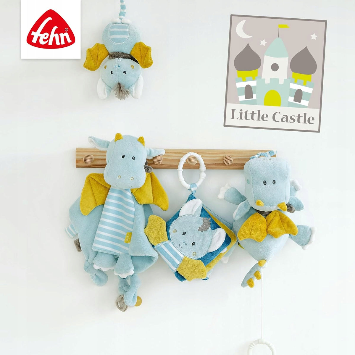 FEHN jucărie suspendată cu zornăitoare DRAGON 32x23 cm