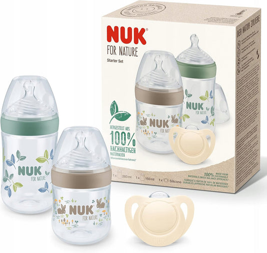 NUK for Nature lot de 2 biberons + tétine contrôle de température