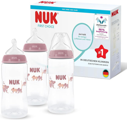 NUK First Choice set 3x biberon de 300 ml tetină M 3 luni+ KOALA