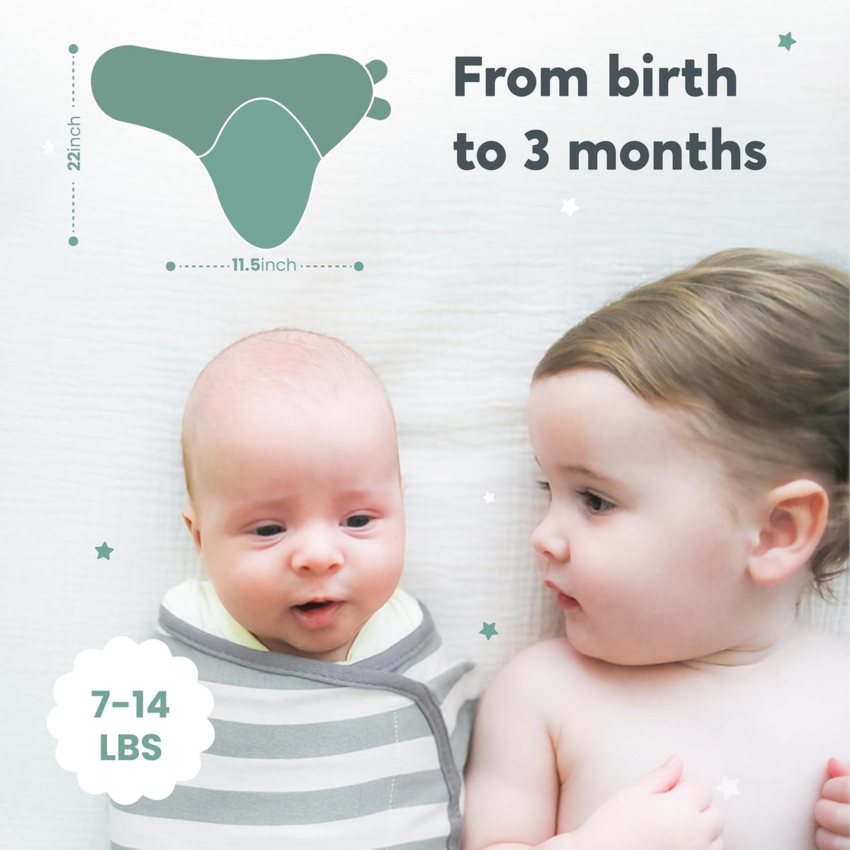 CUDDLEBUG înfășător pentru bebeluși x3 0-3 luni 1TOG
