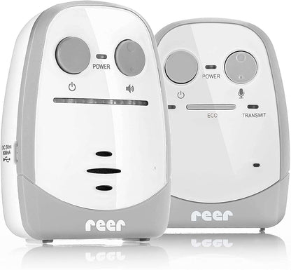 REER Nova niania elektroniczna cyfrowa 450m, biało-szary zestaw monitorów dla dziecka i rodzica