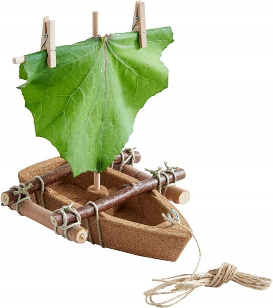 HABA Terra Kids barcă din plută și elemente din lemn 22 cm 8 ani+