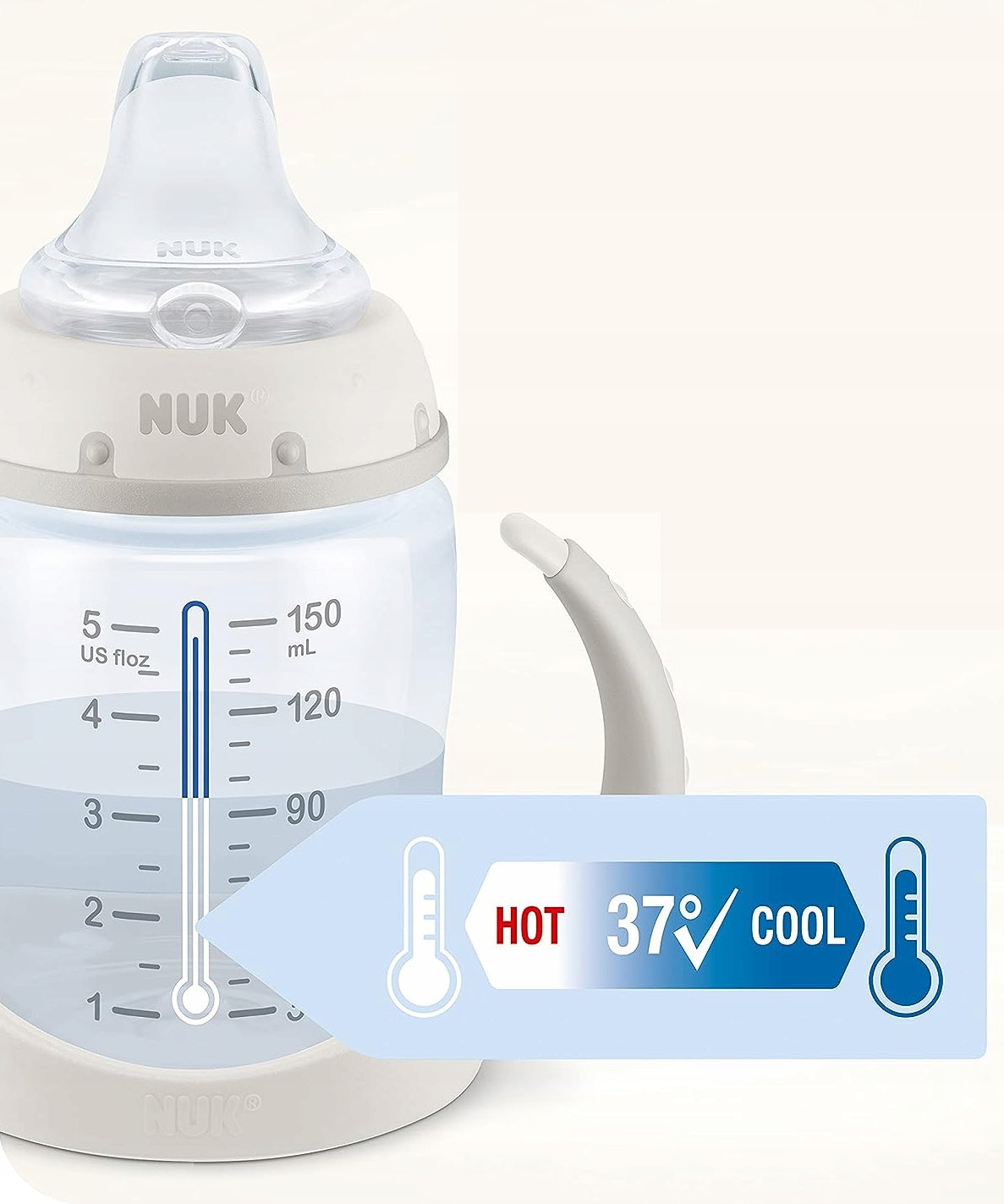 NUK Learner Cup Kubek 150 ml wskaźnik temperatury ŚWIECI W CIEMNOŚCI – zdjęcie produktu 3