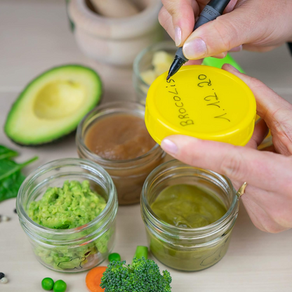 KEABABIESfood containers 120ml x12Can be washed by hand or in the dishwasher. It can also be sterilised.Age: 4