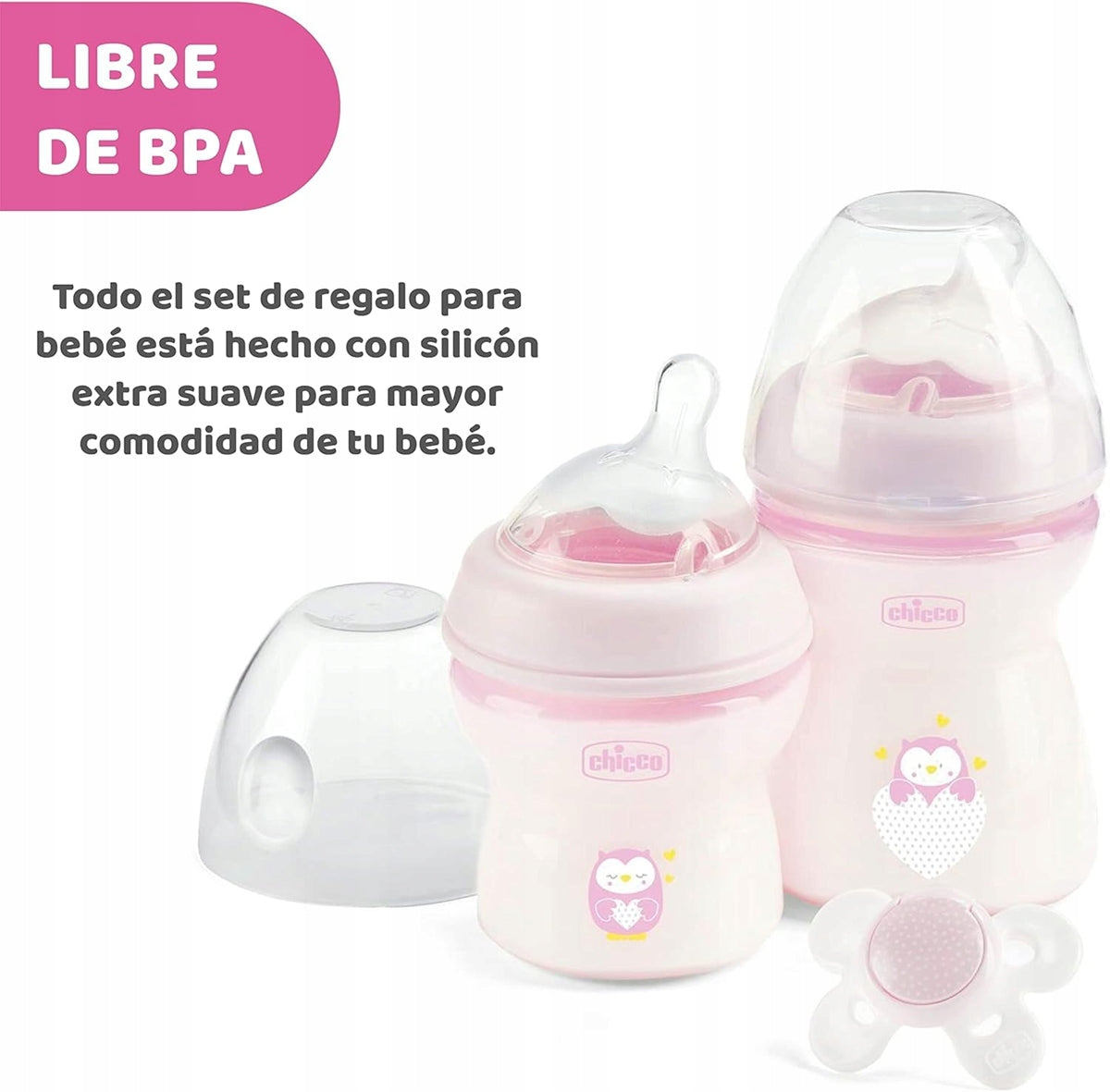 CHICCO set NaturalFeeling biberon 150 250 ml + suzetă 0+