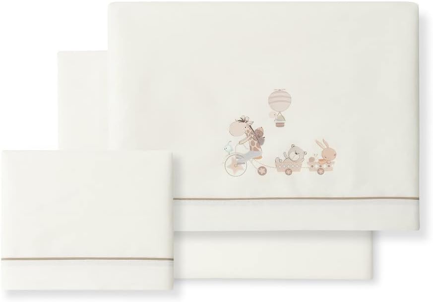 INTERBABY komplet pościeli 3-częściowy 60x120 / 40x60 / 103x150 + zawieszka