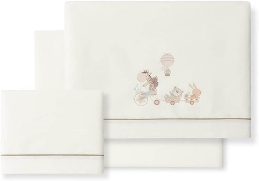 INTERBABY set de lenjerie de pat din 3 piese 60x120 / 40x60 / 103x150 + agățătoare
