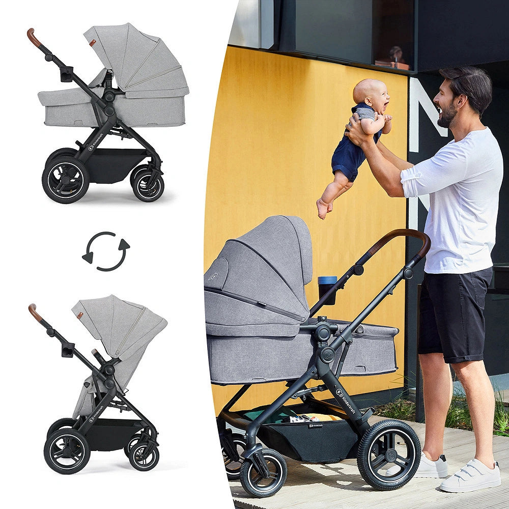 KINDERKRAFT B-TOUR 3w1 wózek wielofunkcyjny do 22kg + fotelik MINK PRO – LIGHT GREY – zdjęcie 15