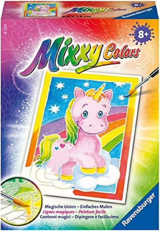 RAVENSBURGER Mixxy Colors șablon de pictat unicorn 8,5 x 12,5 cm