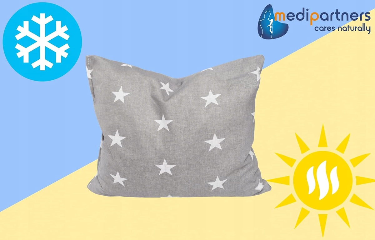 MEDIPARTNERS bavlnený termofor s čerešňovými kôstkami 20 x 25 cm HVIEZDY