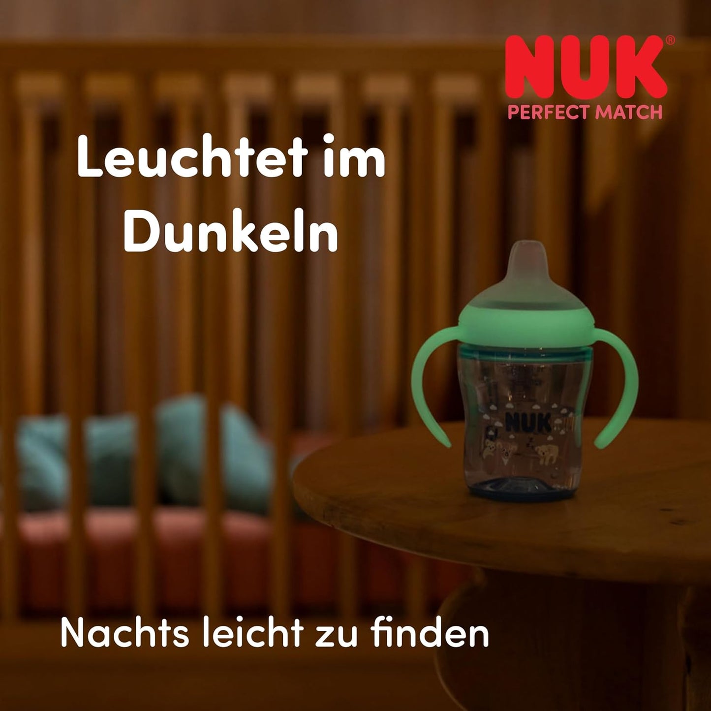 NUK Perfect Match kubek niekapek 150ml 6m+ ŚWIECI W CIEMNOŚCI