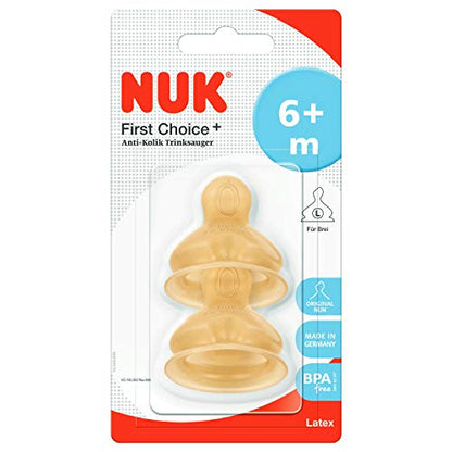 NUK First Choice Plus tetine din latex L x2 pentru hrană densă