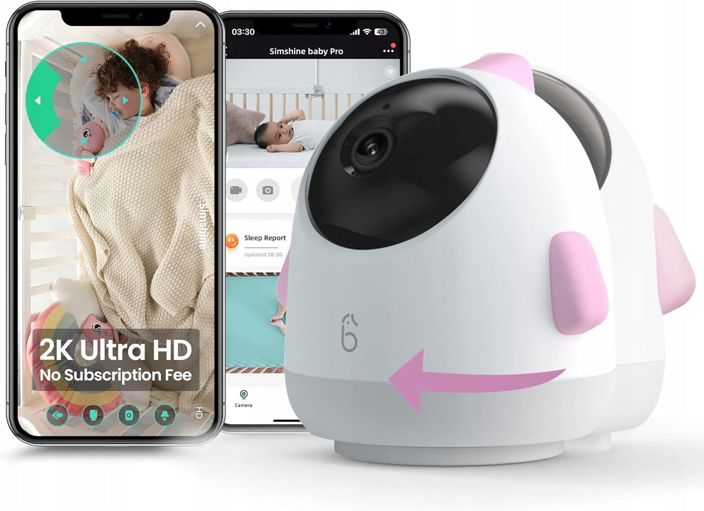 SIMSHINE Baby Pro kamera niania elektroniczna 2K FHD + maszt
