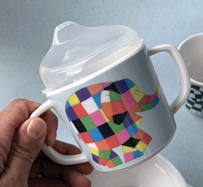 PETIT JOUR PARIS cană pentru învățarea băutului cu cioc 150 ml 6 luni+ ELEFANTUL ELMER