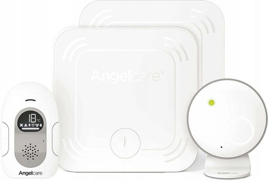 ANGELCARE SmartSensor Pro2 niania elektroniczna + 2 czujniki ruchu biała, zestaw Angelcare z monitorem i sensorami