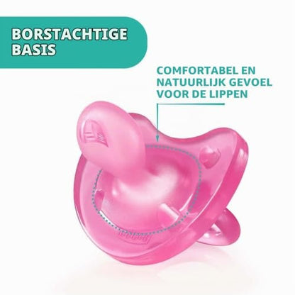 Chicco Physioforma Soft suzetă din silicon roz 0-6m