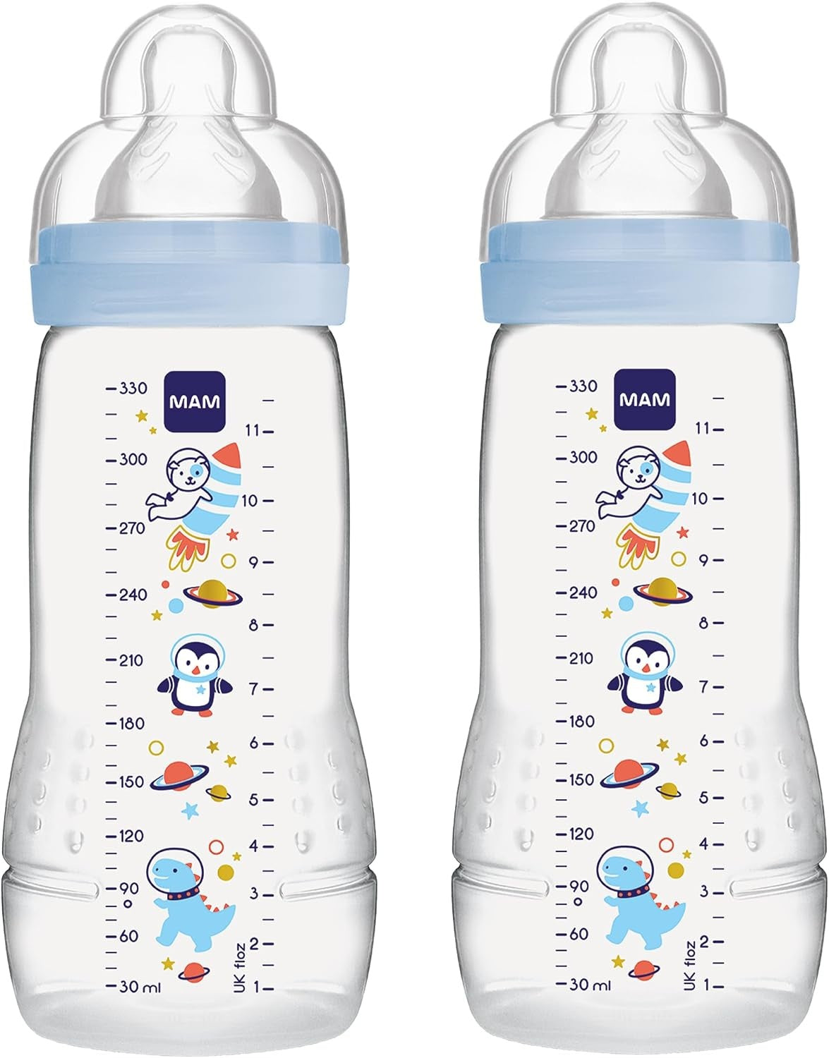 MAM Easy Active zestaw butelek 2x 330 ml 4 m+ smoczek 2 KOSMOS
