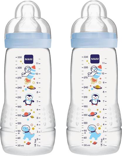 MAM Easy Active set de biberoane 2x 330 ml 4 m+, tetină 2, COSMOS