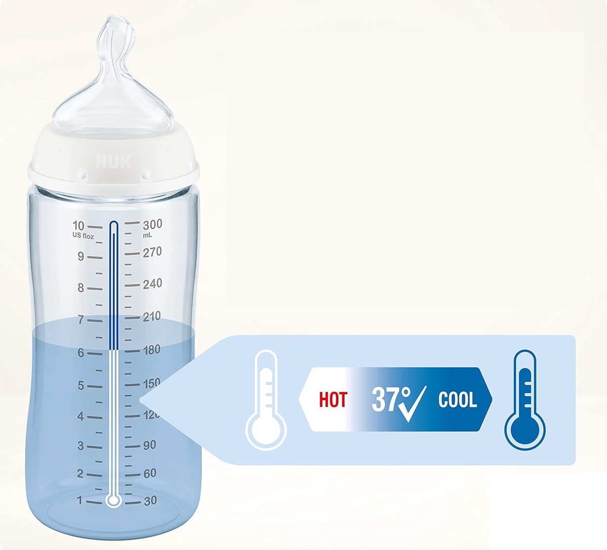 NUK First Choice+ Starter-Set 4 GLASFLASCHEN + Flaschenkorb Organizer 0-6 Monate
