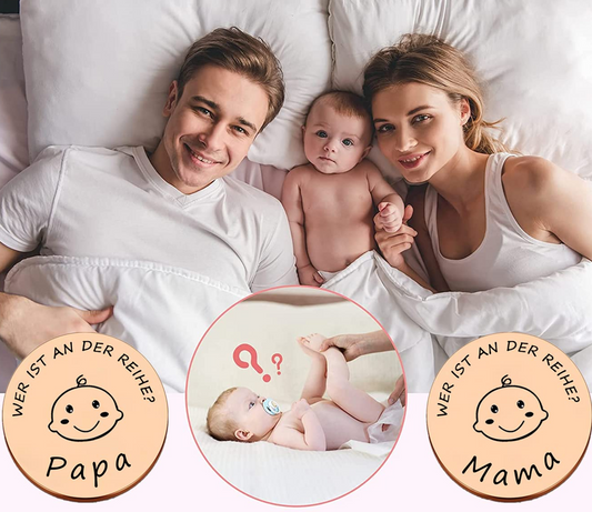 Monedă din oțel KIYOYI pentru luarea deciziilor MAMA sau TATA, 3 cm