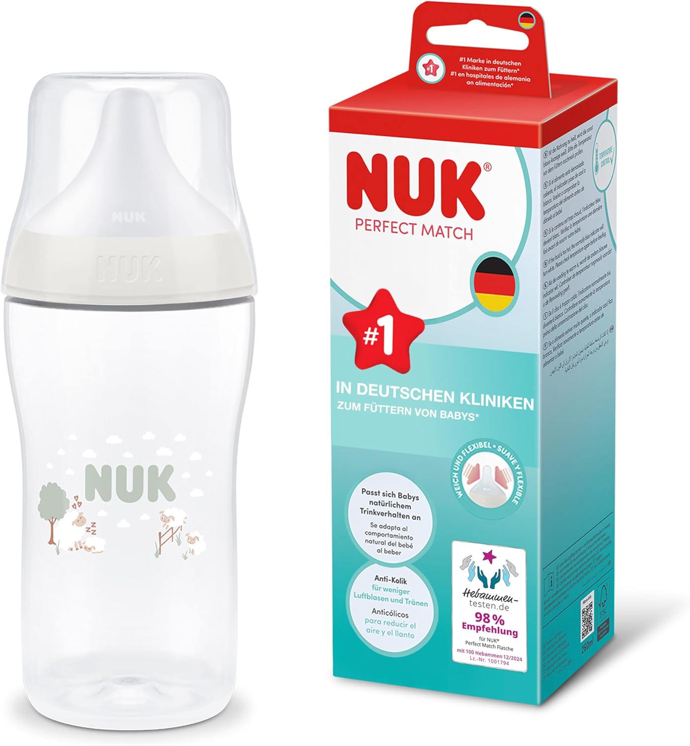 NUK Perfect Match butelka 260 ml 3 m+ smoczek M