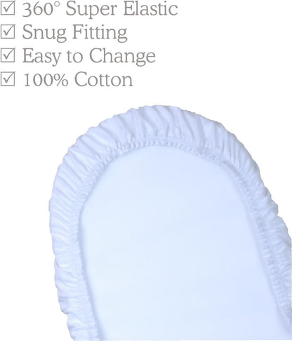 BABYPREM fitted sheets for Moses basket x2
