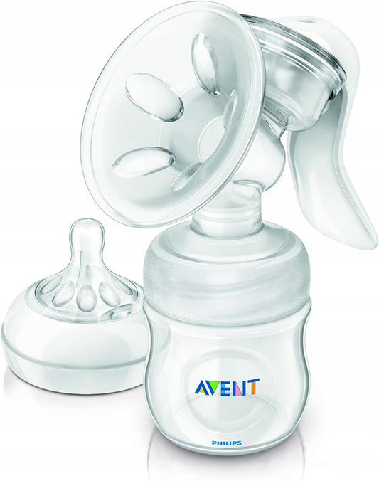 PHILIPS AVENT Natural SCF330/20 laktator ręczny z butelką Natural 125 ml i smoczkiem, biały, BPA free
