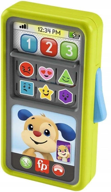 FISHER-PRICE interaktívny SMARTFÓN, 75 pesničiek, viet a zvukov, nemecký jazyk
